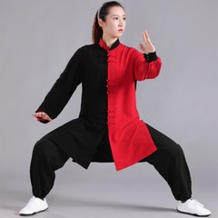 Chinese Kung Fu Tai Chi Uniform Muslin Martial Arts Suit Outfit Color Contrast