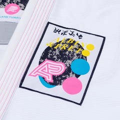 Albino and Preto Sanktuary White BJJ Gi Kimono Jiu Jitsu With Bags
