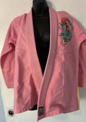 Fluory Grappling F1 Pink Koi Fish 100% Cotton Karate Jacket Lined Embroidered ￼