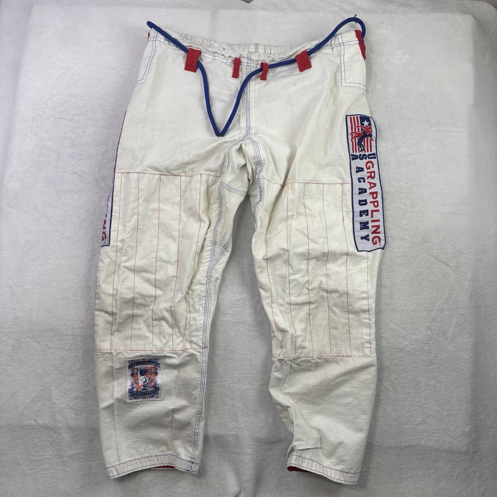 USA Grappling Academy White Gi Pants MMA Jiu Jitsu Men’s A-2 Distressed