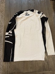 Fuji MMA BJJ Jiu Jitsu Long Sleeve LS Rashguard Rash Guard Black White Large