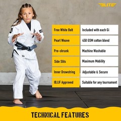 Elite Sports IBJJF Ultra Light BJJ Brazilian Jiu Jitsu Gi for Kids with Presh…