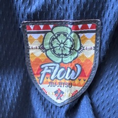 Flow Jiu-Jitsu Gi Blue with Multicolor Accents Orange Red White