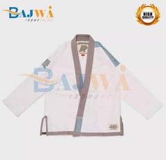 Albino & Preto Batch 7 Grey Skies BJJ Gi Premium White Jiu Jitsu Kimono 450 GSM