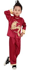 Costume Traditional Chinese Boy Dragon Kung Fu Outfit Tang Costume