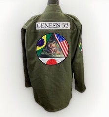 Jiu Jitsu Gi Size A2 Olive Green Biblical Scene Genesis 32 Brazil USA Japan Flag