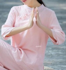 New Women Tai Chi Top+pant Martial Arts Kung Fu Yoga Uniform Cotton Linen Sports