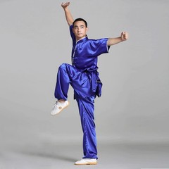 Silk Chinese Kung Fu Taichi Suit Martial Arts Wushu Uniform Dragon Embroidery