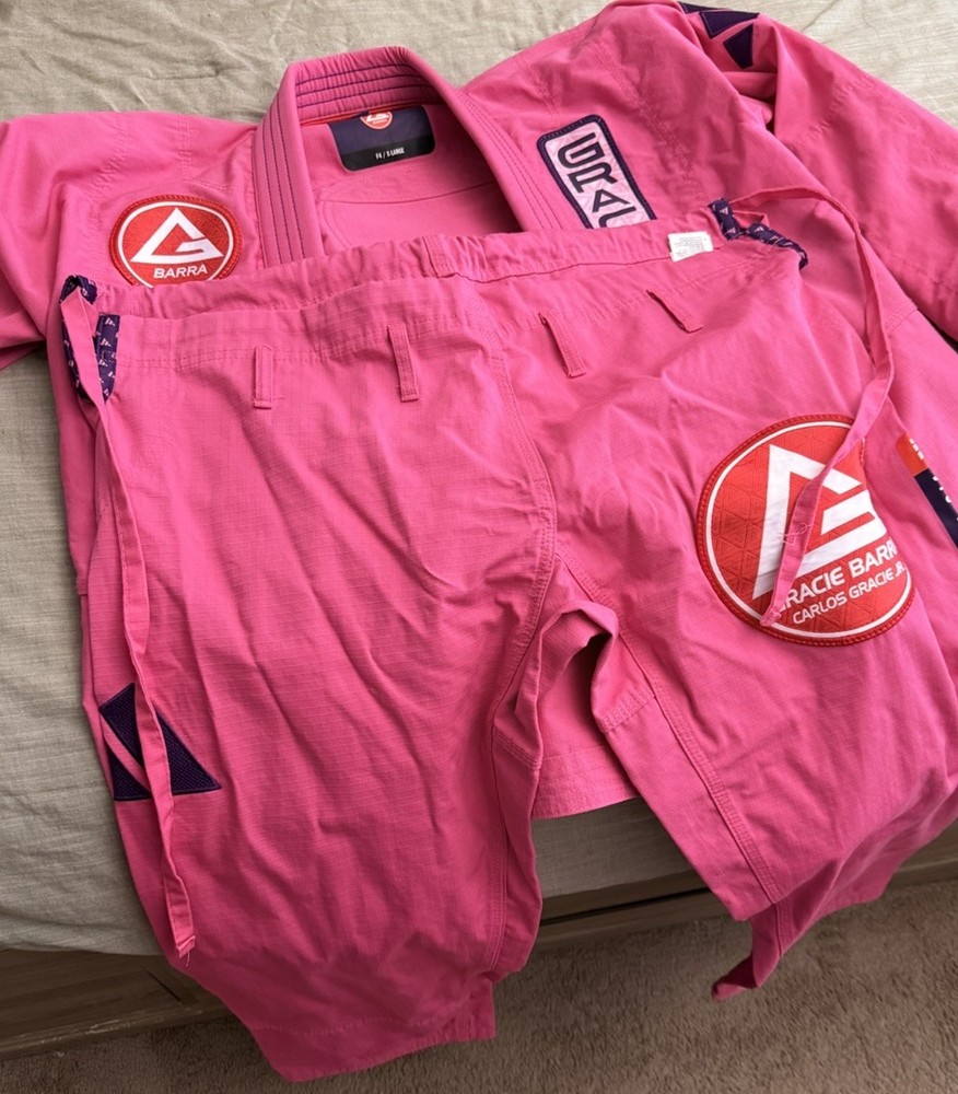 Gracie Barra Adidas Lite Jiu-Jitsu Gi Uniform Set Pink Adult Female Size F4