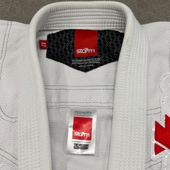 Storm Kimonos Matrix BJJ Gi A2 Brazilian Jiu Jitsu Jacket Mens White Open Front