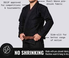 Martial Sports Premium Brazilian Jiu Jitsu Gi – Black – Free Belt Free Shipping