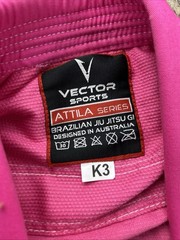 Vector Sports Brazilian Jiu Jitsu Gi Top Size K3 Gear Up Attila Series Pink Kids