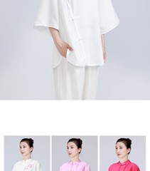 Summer Breathable Short Sleeve Kung Fu Shirts Wing Chun Training Vintage Sport