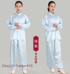 Chinese Kung Fu Tai Chi Faux Silk Uniform Arts Wushu Wing Chun Sets Unisex