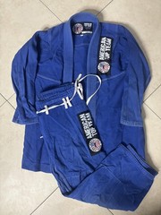 American Top Team Century BJJ Jiu Jitsu Gi Kimono Set Mens M A1 Blue 100% Cotton