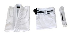 Martial Sports Premium Brazilian Jiu Jitsu Gi White/Blk Free Belt Free Shipping