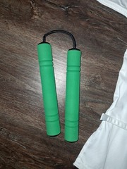Karate Martial Arts Uniform – Childs Size 00 with Belt & Foam Nunchucks