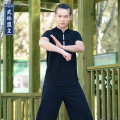 New autumn short sleeve men’s middle-aged Chinese style martial arts clothes
