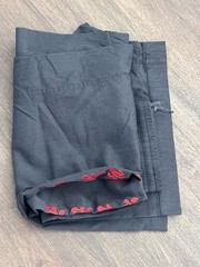 Martial Arts Training Pants Black Red Embroidery Drawstring Size 7-8 Used_ LOT 2