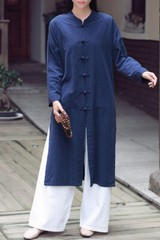 Womens Tai Chi Coat Chinese Tang Suit Top Martial Arts Kung Fu Uniform Vintage