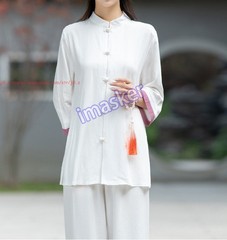 Spring Summer Women Cotton Tai chi Uniforms Kung fu Martial arts Wing Chun Suit