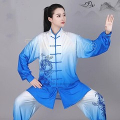 Tai Chi Uniform Traditional Wushu Kungfu Suit Gradient Color Martial Arts Suit