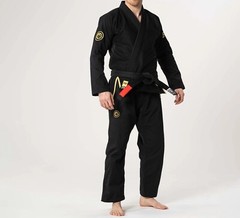 Fuji Sports Flow Tech Breathable Mens BJJ Jiu Jitsu Gi JiuJitsu Black/Gold