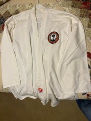 Rhee Max White Premium Cotton Blend Heavyweight Martial Arts Jacket with Emblem
