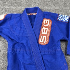 Straight Blast Gym Gi Kids C1 SBG Blue Youth Boys Brazilian Jiu Jitsu Top Only