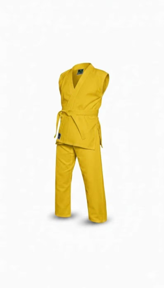 Yellow Sleeveless Karate Gi | Lightweight Martial Arts Uniform | With Free belt