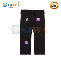Shoyoroll Black Brazilian Jiu-Jitsu (BJJ) Gi Jacket with Purple Patches