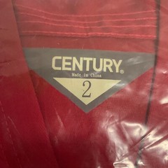Century Martial Arts Karate Uniform Kids Size 2 Red With White Belt And Pants