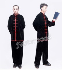Chinese Velvet Wushu Kung Fu Taichi Uniform Martial Art Clothes Set Wing Chun