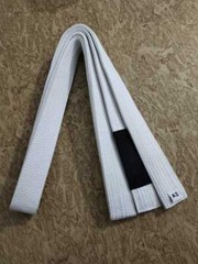 Pearl weave white brazilian jiu jitsu belts 100% cotton set of 2 belts size A2