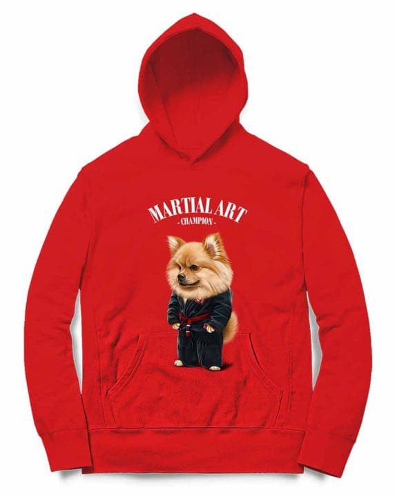 Orange Pomeranian Dog Martial Arts Master Judo Uniform Karate Uniform Hoodie