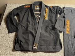 Edure Sport BJJ Gi Jiu Jitsu Uniform Set Mens A3/XL Black Martial Arts Fightwear