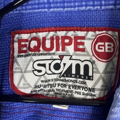 Gracie Jiu-Jitsu Storm Equipe GB BJJ Gi Jacket A2 Blue Kimono Top Adult Med