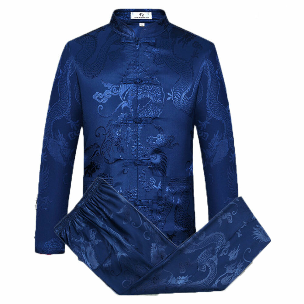Tang Suit Men Traditional Chinese Clothing Hanfu Long Sleeved Shirt Coat Mens