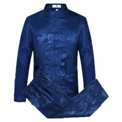Tang Suit Men Traditional Chinese Clothing Hanfu Long Sleeved Shirt Coat Mens