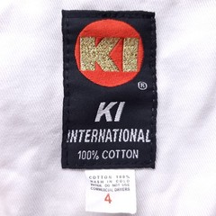 KI International Karate GI Jacket Top Unisex 4 White Heavyweight Cotton KR-98