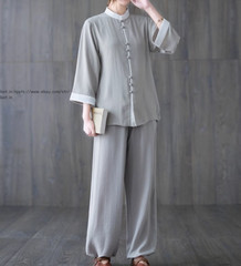 Women’s Cotton Linen Shirts +Pants Tai Chi Sets Blouse Arts Kung Fu Su Uniforms