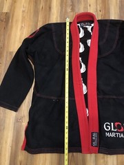 Global Martial Top And Pants Combo Mens Size A1 Black Jiu Jitsu Embroidery Adult