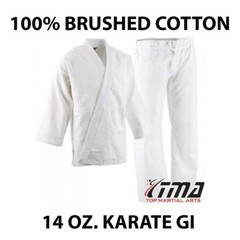 Size 4&5 WHITE 14 Oz. Gi Made of 100% Brushed Cotton Heavy Weight Karate Uniform
