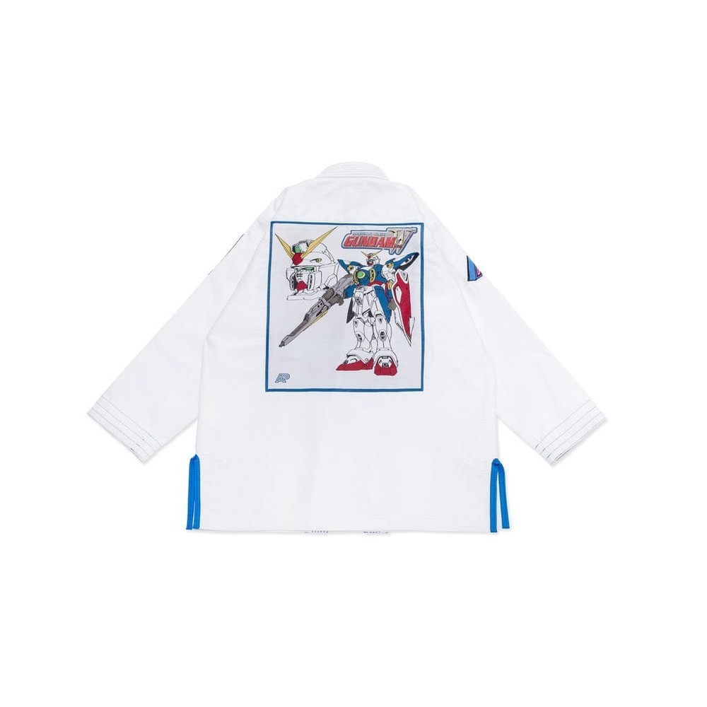 Albino & Preto x Wing Gundam BJJ Gi Kimono White 450 GSM Premium Jiu Jitsu