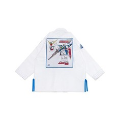 Albino & Preto x Wing Gundam BJJ Gi Kimono White 450 GSM Premium Jiu Jitsu