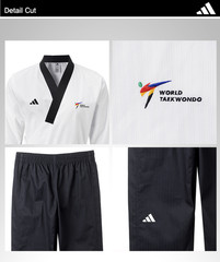 Adidas Poomsae WT Dan Uniform (Male) Taekwondo Dobok TKD Male Tae Kwon Do + Gift