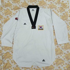 Adidas Taekwondo Vintage Korea White Men Uniform Shirt Kimono Size 6 200cm