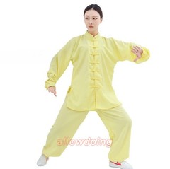Unisex Cotton Kung Fu Tai Chi Uniform Morning exercise martial arts Clothes Suit
