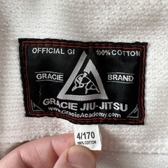 Jiu Jitsu Gracie University GI Kimono White Robe 4/170 Martial Arts MMA Cotton