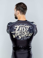Fuji Yakedo Flex Lite Mens MMA BJJ Jiu Jitsu LongSleeve LS Rashguard – Black